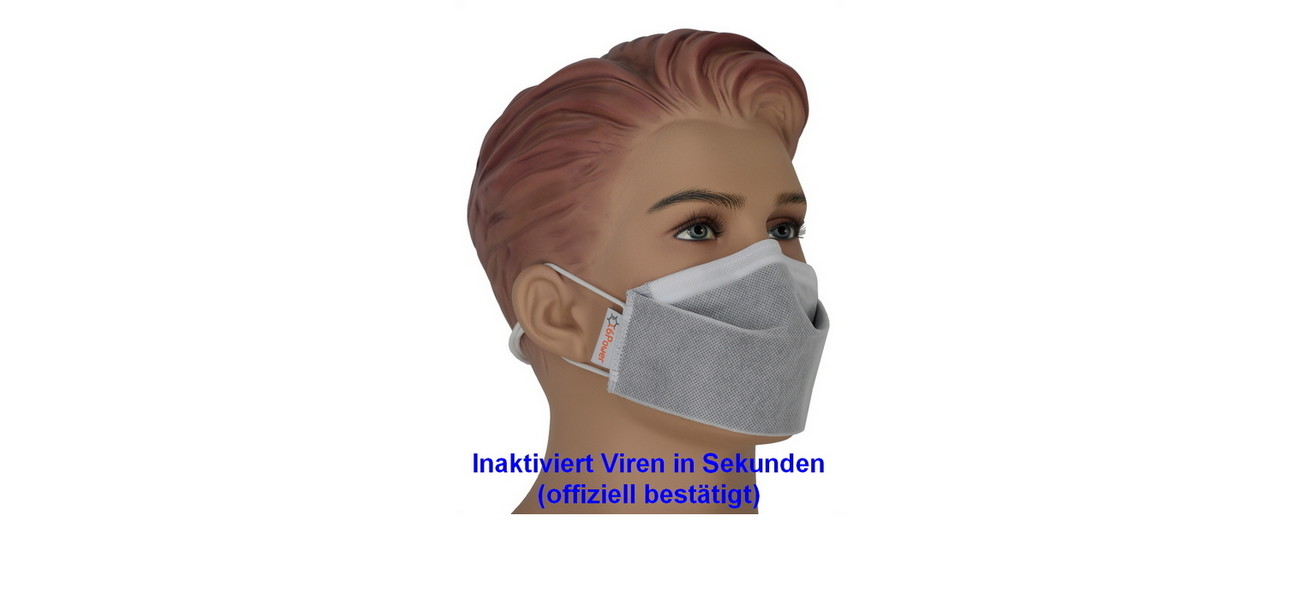 Mund-Nasen-Maske Medium, mit bahnbrechendem Luftfilterprinzip gegen alle Arten von Viren