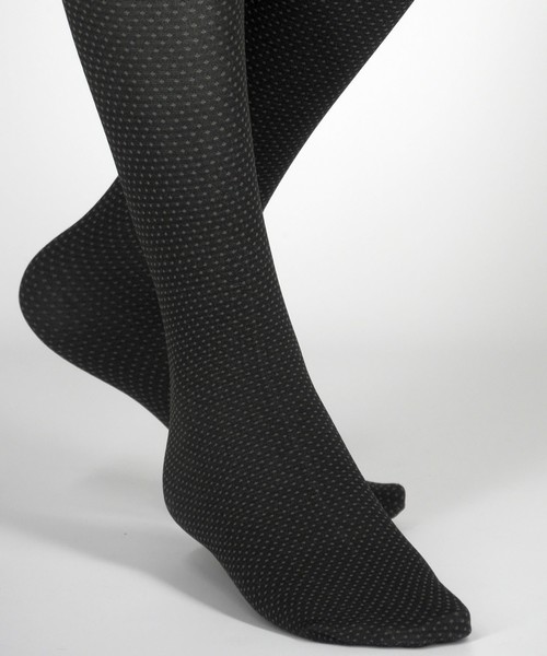 C435 Comfort4Men Mens Tights 60den fashion dots low,black/grey,black mesh,4