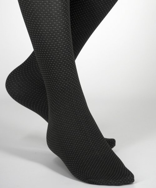 C435 Comfort4Men Mens Tights 60den fashion dots high,black/grey,black mesh,5